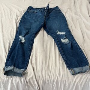 Old Navy Women’s High Waisted Straight Distressed Leg Jeans